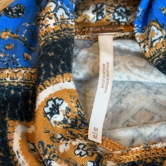 Free People Eclipse Combo Turtleneck Raglan Sleeve Stretch Long Sleeve Top M - Picture 5 of 10